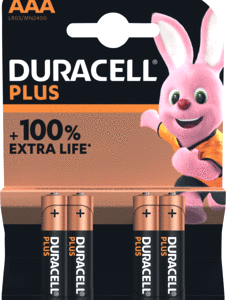 Duracell Plus Power AAA Batterij, LR03, Niet Oplaadbaar, 4 Stuks