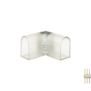 LED Neon RGB 4-Aderig Verbindingsstuk, 90 Graden Hoek, Soldeervrij