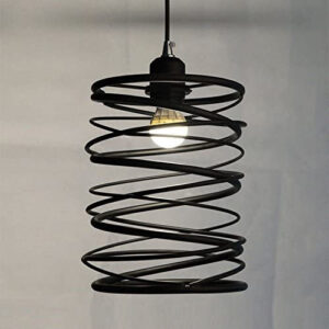 Spring Industrieel Design Hanglamp, E27 Fitting, â20x35cm, Messing / Zwart