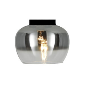 Smoke Glazen Plafondlamp Zwart, E27 Fitting, â30x18 cm