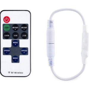 LED Strip Enkelkleurige Controller Mini 5-24V Incl. RF Afstandsbediening