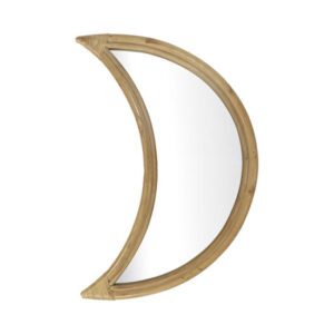 Bamboe Spiegeltje, Maan, Naturel, Handgemaakt, 30x13 cm