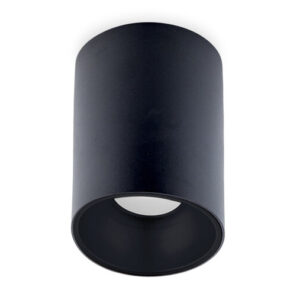 Opbouwspot Rond, Vast, GU10 Fitting, Mat Zwart