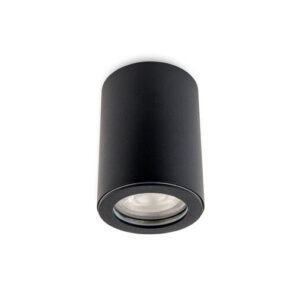 Opbouwspot Rond, Vast, Waterdicht IP54, GU10 Fitting, Mat Zwart