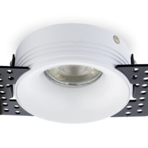 Inbouwspot Trimless Rond, Gipsplaat, GU10 Fitting, Ã77mm, Wit