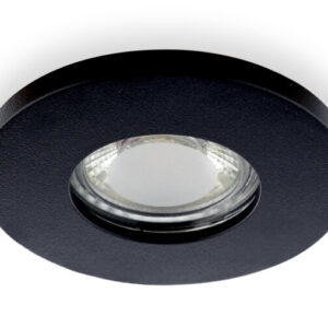Inbouwspot Rond, Vast, Spatdicht IP44, GU10 Fitting, Mat Zwart