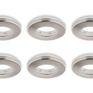 Inbouwspot, Rond, Waterdicht IP54, Ã85 mm, Satijn, 6-Pack