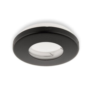 Inbouwspot, Rond, Waterdicht IP54, Ã85 mm, Mat Zwart