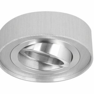 Inbouwspot Hoog, Rond, Kantelbaar, Geborsteld Aluminium