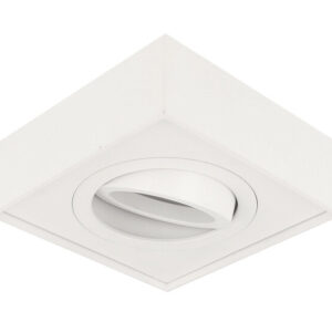 Inbouwspot Hoog, Vierkant, Kantelbaar, Mat Wit