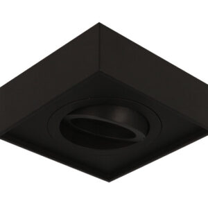 Inbouwspot Hoog, Vierkant, Kantelbaar, Mat Zwart