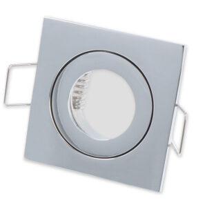 Inbouwspot, MR11 (35 mm), Vierkant, Aluminium, Waterdicht IP44, Chroom