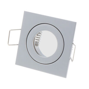 Inbouwspot, MR11 (35 mm), Vierkant, Aluminium, Waterdicht IP44, Mat Grijs