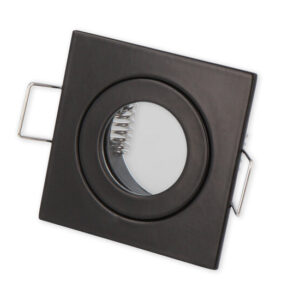 Inbouwspot, MR11 (35 mm), Vierkant, Aluminium, Waterdicht IP44, Mat Zwart