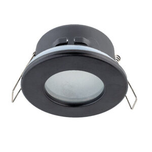 Inbouwspot, Rond, Waterdicht IP54, GU10 Fitting, Mat Zwart