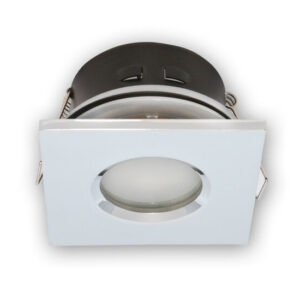 Inbouwspot, Vierkant, Waterdicht IP44, Chroom