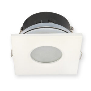Inbouwspot, Vierkant, Waterdicht IP44, Mat Wit