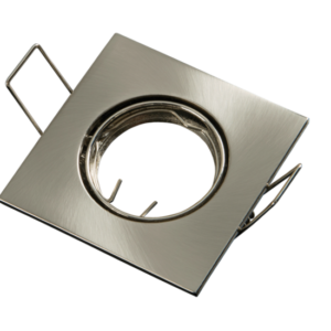 Inbouwspot, MR11 (35 mm), Vierkant, Geborsteld Aluminium, Satijn