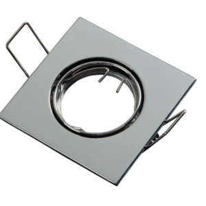 Inbouwspot, MR11 (35 mm), Vierkant, Aluminium, Chroom Look