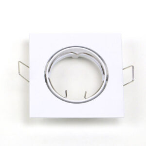 Inbouwspot Aluminium Wit, Vierkant, Kantelbaar