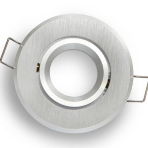 Inbouwspot, MR11 (35 mm), Rond, Kantelbaar, Geborsteld Aluminium