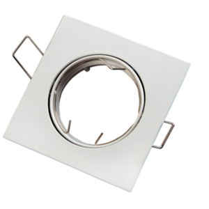 Inbouwspot, Vierkant, Kantelbaar, Aluminium, Mat Wit