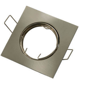 Inbouwspot, Vierkant, Kantelbaar, Geborsteld Aluminium, Satijn