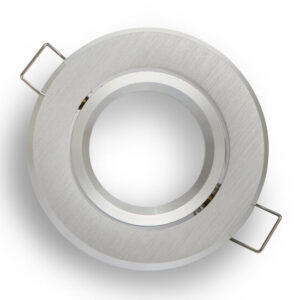 Inbouwspot, Rond, Kantelbaar, Geborsteld Aluminium,