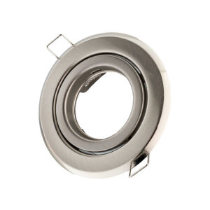 Inbouwspot, Rond, Kantelbaar, RVS Look, Satijn