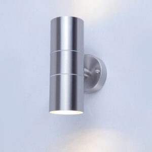 Wandlamp Up & Down, Rond, 2 x GU10 Fitting, Waterdicht IP44, RVS