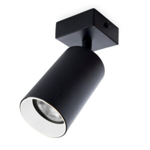 Plafondspot Rond, Kantelbaar, GU10 Fitting, Mat Zwart / Wit