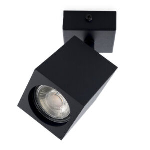 Plafondspot Vierkant, Richtbaar, GU10 Fitting, Mat Zwart