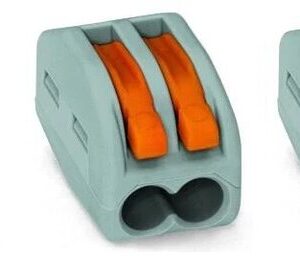 Wago Lasklem 222-412 0.8-4mmÂ² 2 Klemposities Grijs, 3 Stuks