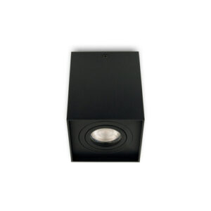 Opbouwspot Vierkant Hoog, Kantelbaar, GU10 Fitting, Mat Zwart