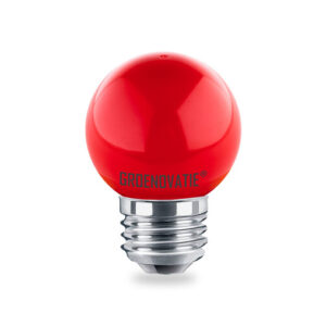 E27 LED Lamp G45 1.5W Rood