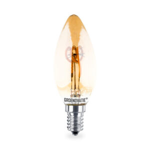 E14 LED Filament Kaarslamp Goud 4W Spiral Extra Warm Wit Dimbaar