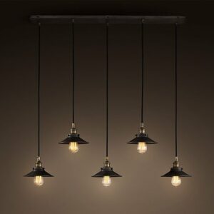 Industrieel Design Hanglamp 5 Kappen Zwart