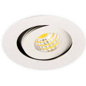 Inbouwspot LED 3W, Rond, Kantelbaar, Aluminium, Dimbaar, Zilver