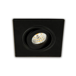 Inbouwspot LED 3W, Vierkant, Kantelbaar, Aluminium, Dimbaar, Zwart