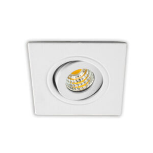Inbouwspot LED 3W, Wit, Vierkant, Kantelbaar, Dimbaar