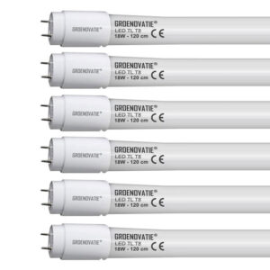 LED TL T8 Buis, 18W, 120cm, 2250 Lumen, Glas, 840 Neutraal Wit, 6-Pack