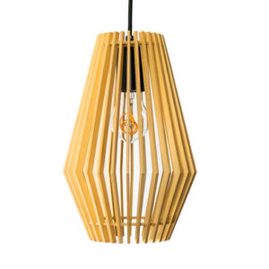 Houten Design Hanglamp, E27 Fitting, â20cm, Naturel