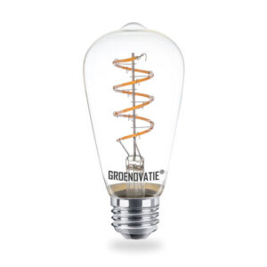 E27 LED Filament Rustikalamp 6W Spiral Extra Warm Wit Dimbaar