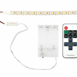 LED Strip Warm Wit Waterdicht Op 3xAA Batterijen, Dimbaar, Onderbouw