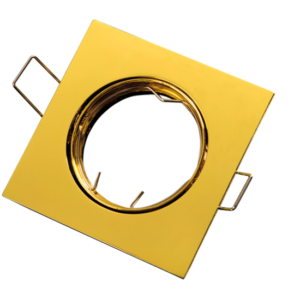 Inbouwspot, Vierkant, Kantelbaar, Aluminium, Goud
