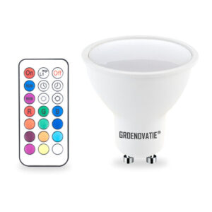GU10 LED Spot 3W RGB Dimbaar Incl. Afstandsbediening