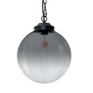 Metz Transparant/Smoke Glazen Design Hanglamp, â30x32cm, Zwart