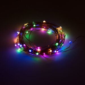 LED Multicolour Feestverlichting Prikkabel, 5 Meter, Waterdicht IP65, Op 3xAA Batterijen