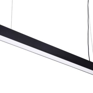 LED Linear Hangarmatuur Kantoorverlichting, 30W, 120cm, Mat Zwart, Warm Wit