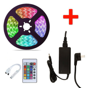 RGB LED Strip Set, 5 Meter, 14.4 Watt/meter, Waterdicht IP65, Met Adapter & Controller